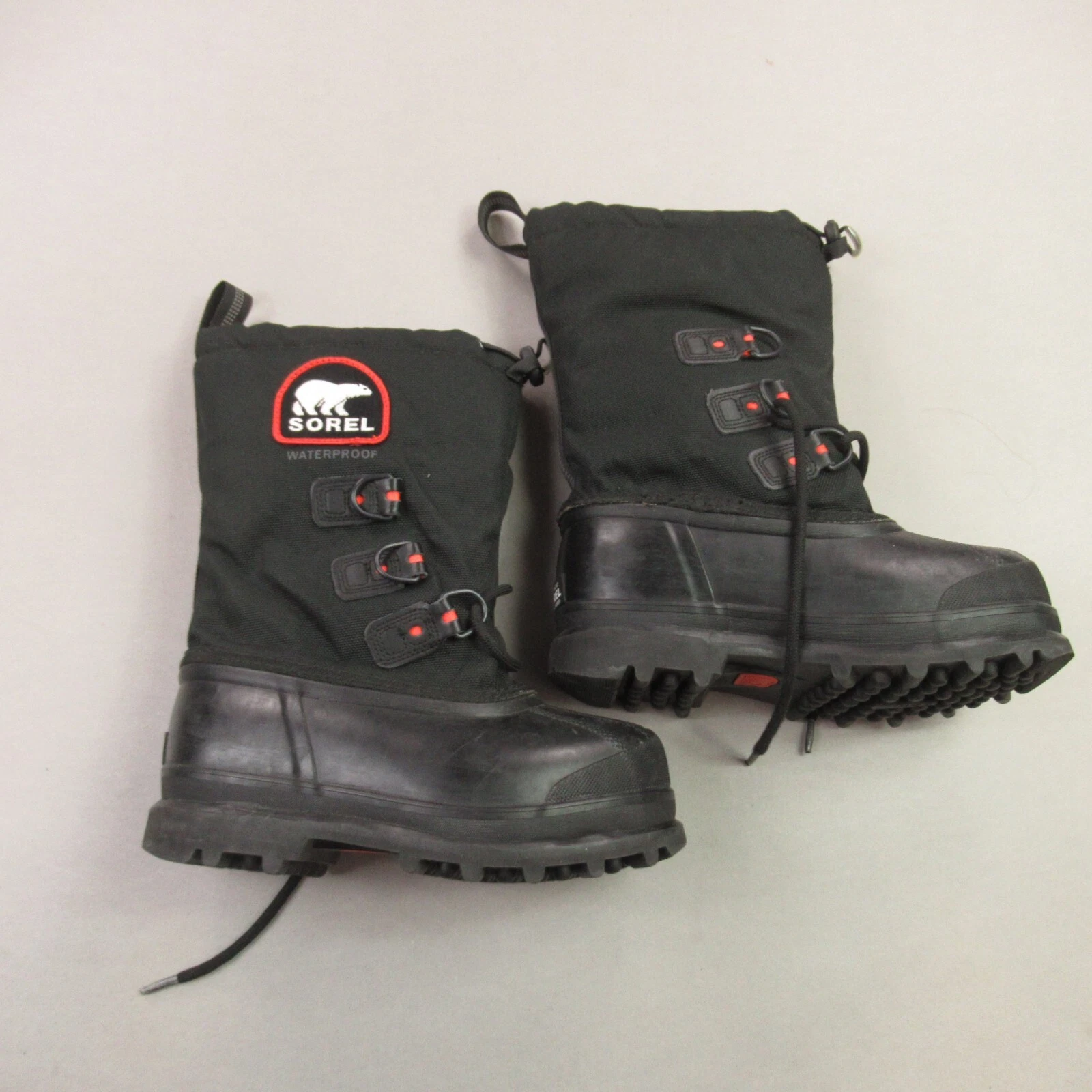 Sorel Boots Womens Size 3 Black Warm Winter Snow Traction Lace Up