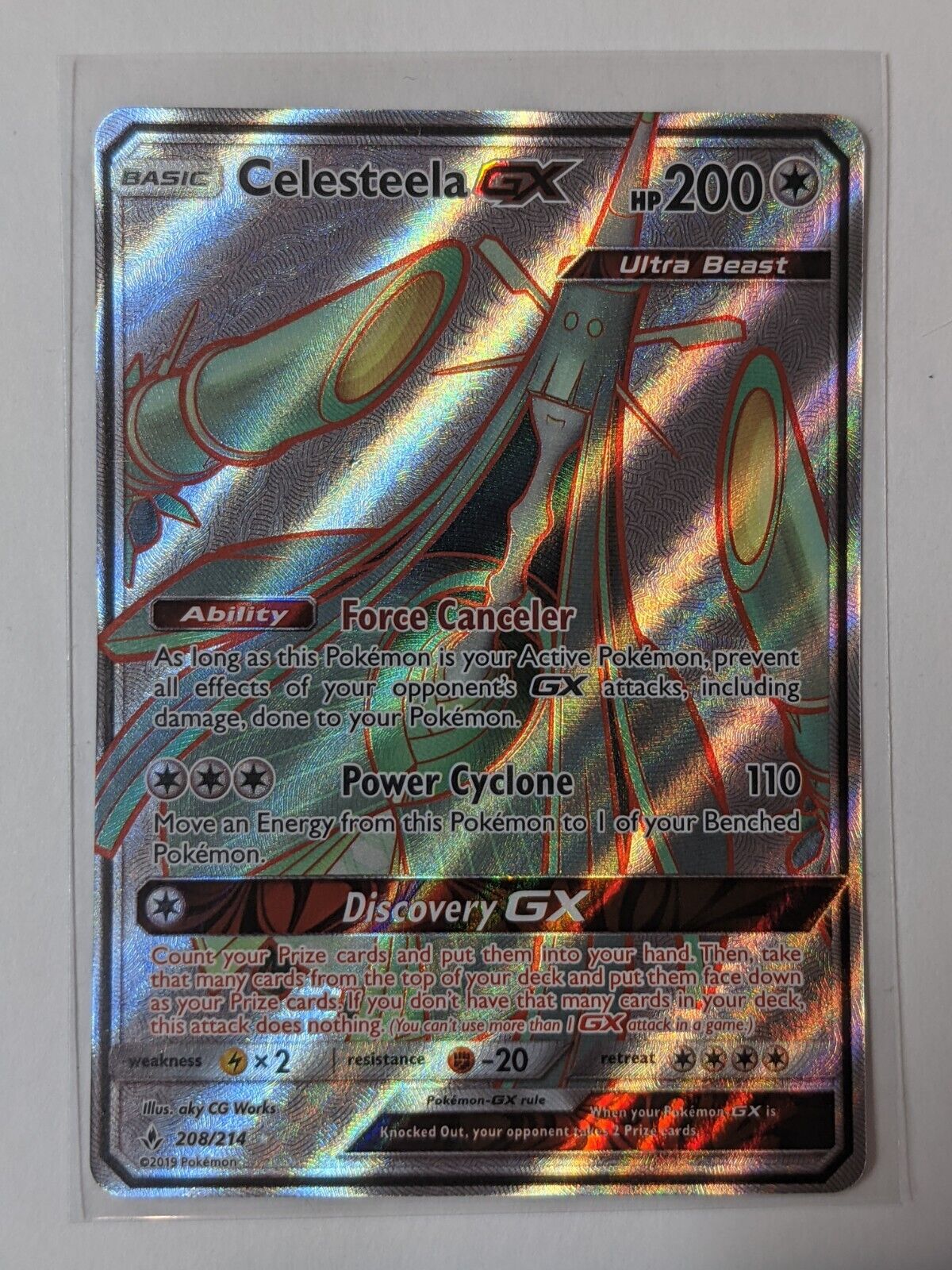  Pokemon - Celesteela GX - 208/214 - Full Art - Unbroken Bonds -  Ultra Rare : Toys & Games