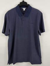Calvin Klein Men's Polo Shirt Size Large NWT Peacoat Navy Blue Short Sleeve