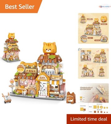 Mini Building Blocks Cute Cat Shop 917 pcs Creative Toys Kids Adults Gift