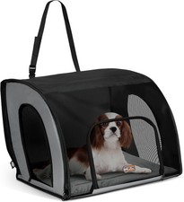Enclosed Dog Car Seat, Travel Safety Carrier for Pets, Dog Travel Car Seat