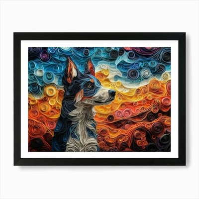 Australian Cattle Dog Papierkiel gerahmtes Wandbild Poster Leinwanddruck Bild