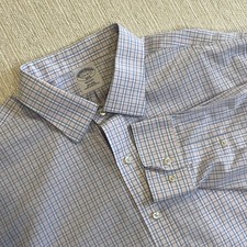 Brooks Brothers Regent Dress Shirt 17.5-6/7 Pink  Blue Plaid-Cotton-Non-Iron