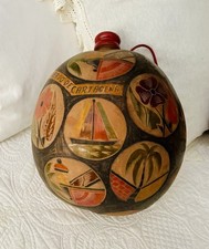 Vintage Large Hand Painted Gourd South America