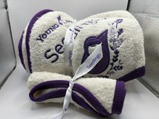 Young Living Seedlings Baby Hooded Towel Washcloth Set Lavender Trim NWT