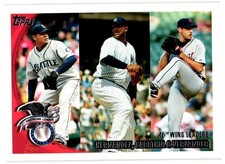 2010 Topps #171 AL Wins Leaders Felix Hernandez CC Sabathia Justin Verlander
