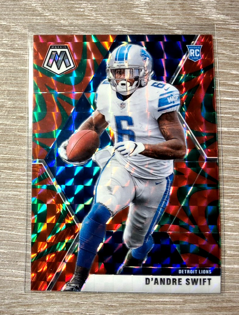 2020 Panini Mosaic - Rookies D'Andre Swift #215 Red and Green Mosaic Prizm (RC)