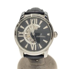 Orobianco Automatic Watch Black Leather Band SLV Dial OR0011 Used