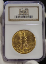 1927 US $20 Saint Gaudens Gold Piece Double Eagle MS63 NGC Old Slab
