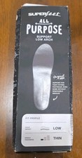 Superfeet All-Purpose Support Low Arch Insoles Size E Black M 9.5-11 W 10.5-12