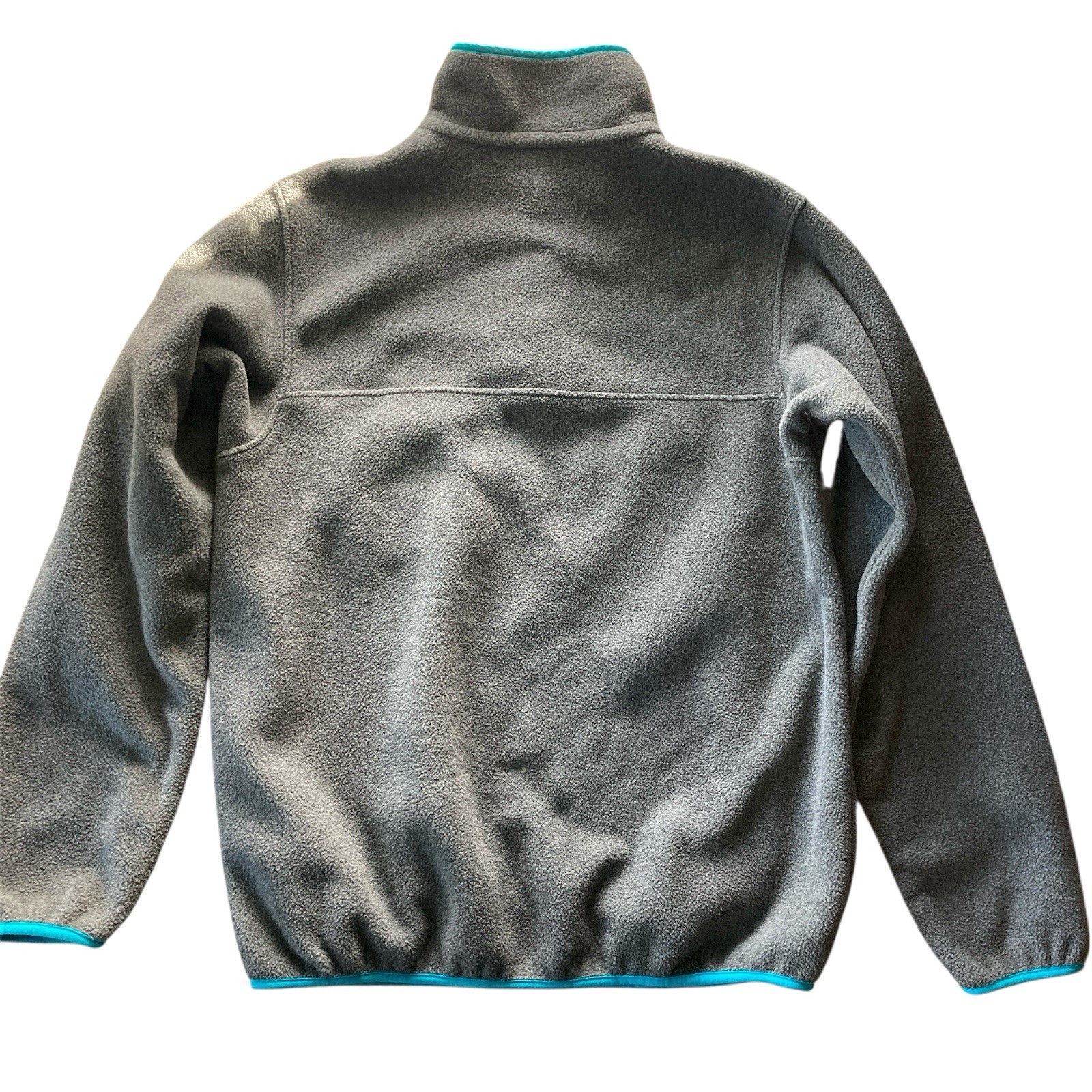 Womens Patagonia Synchilla T snap Fleece Grey Turquoise Green Pullover Medium thumbnail 2