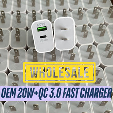 20W Dual Port USB C Charger Plug Fast Charging Block USB A Brick for iPhone Lot