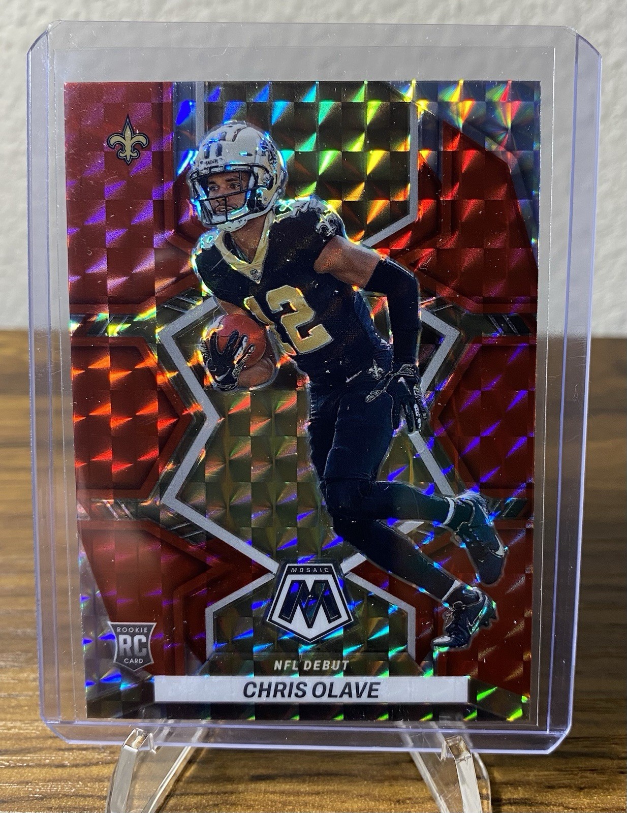 2022 Panini Mosaic NFL Debut Chris Olave #277 Red Mosaic Prizm (RC)