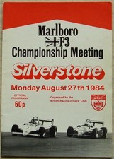 Silverstone 27. August 1984 MARLBORO BRITISH F3 CHAMPIONSHIP MEETING BRDC Programm