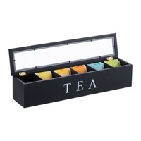 Teebox Teebeutelbox Teeaufbewahrungsbox Teekasten Tee-Organizer 6 FäCher