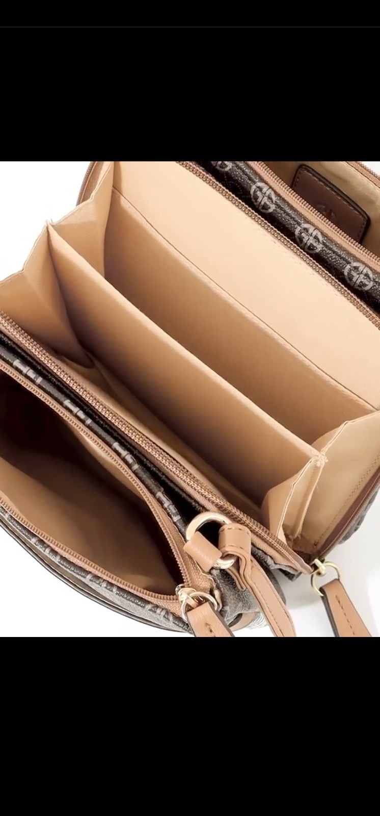 Authentic Giani Bernini Brown Monogram Crossbody … - image 3