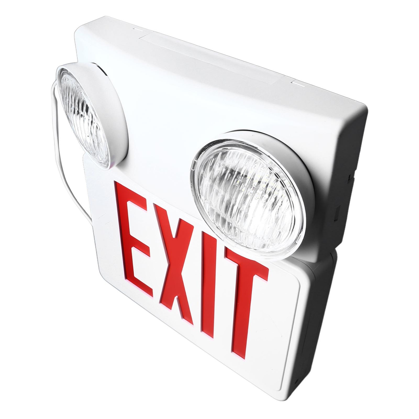 New LED Exit Sign With Lights Adjustable Head Light Emergency Lighting Lamp Buil