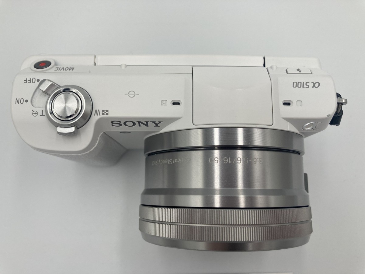 Sony A5100 Alpha Digital Camera w/16-50mm Lens Kit White Tested W