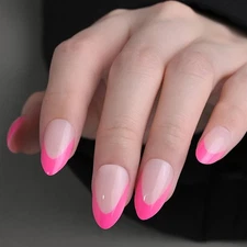 evpct French Tips Press on Nails Short Almond for Women Gift, Light Neutral +...