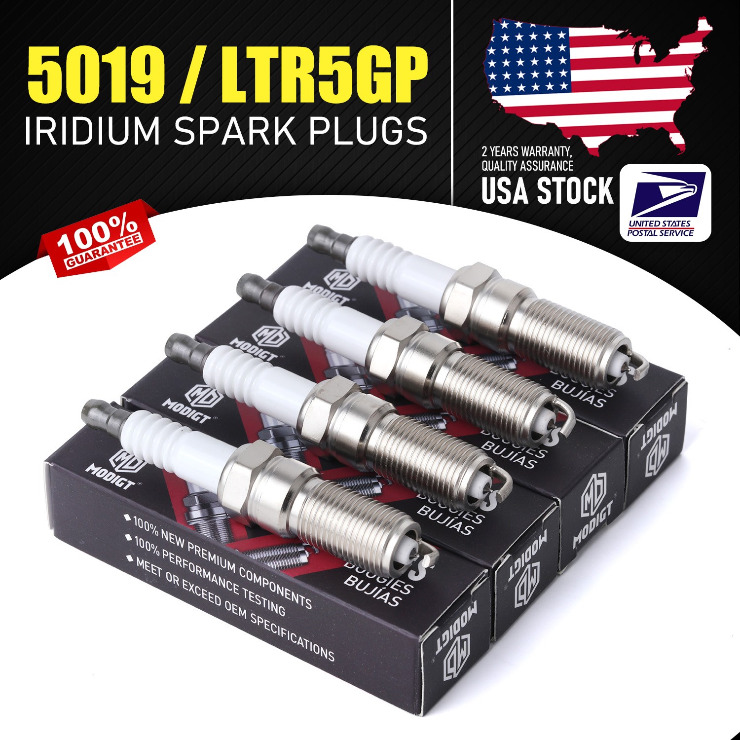 OEM Quality 8Pcs Iridium Spark Plugs For NGK 5019 LTR5GP For Chevy Malibu Mazda