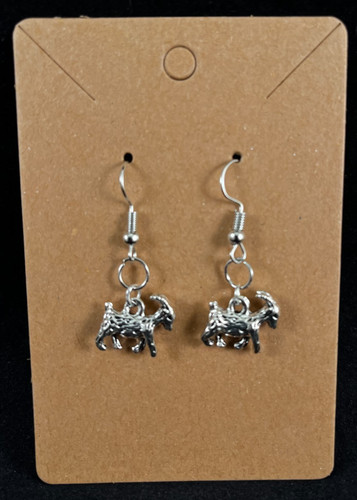 Silver Goat Earrings - Dangle - Farm Life - Silver Hooks - Handmade