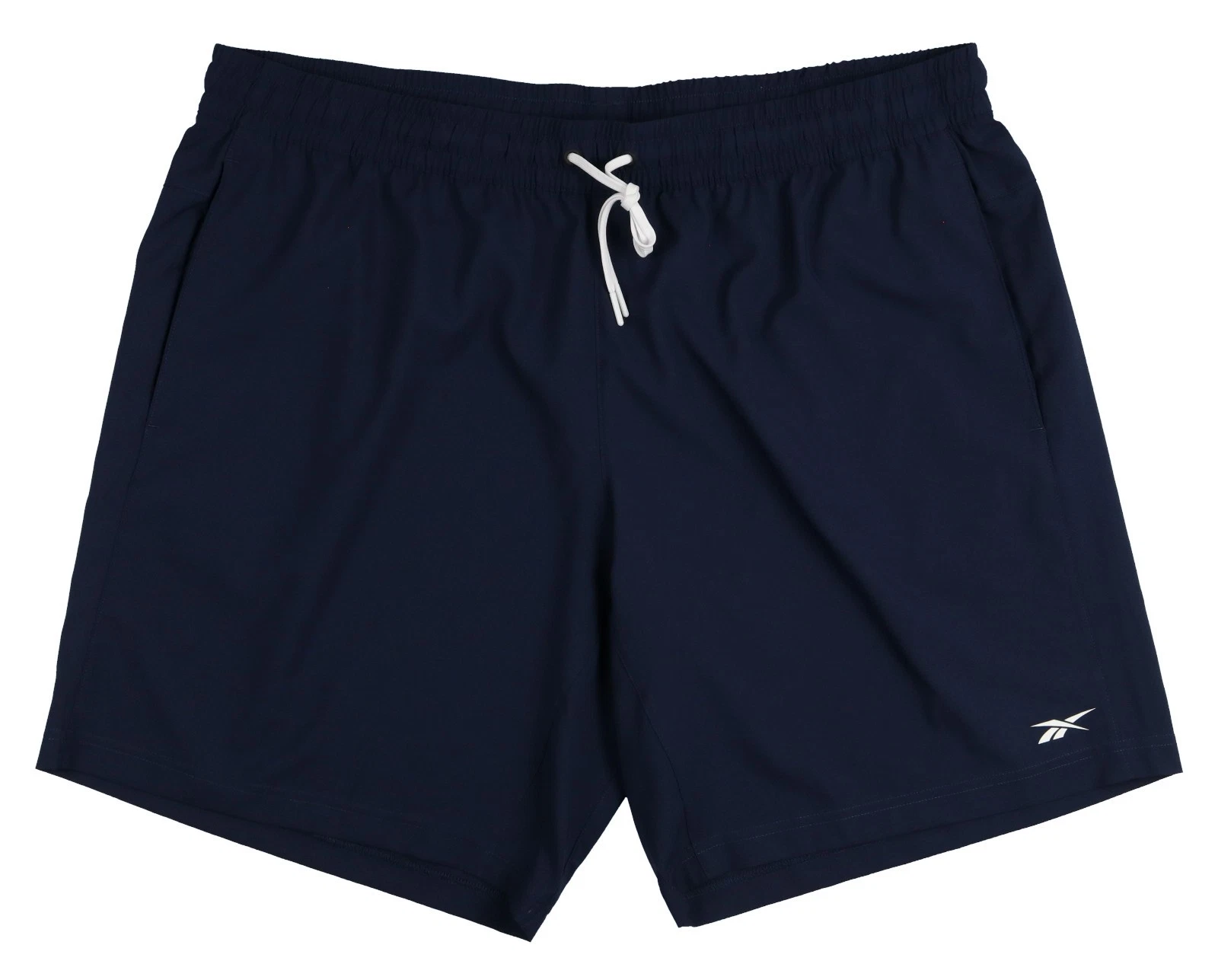 REEBOK Workout Ready 9" Woven Shorts sz 2XL XX-Large Navy Blue White