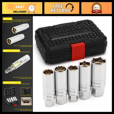 5pcs Magnetic Spark Plug Socket Set - 38 Drive Cr-v 14mm 16mm 916 58