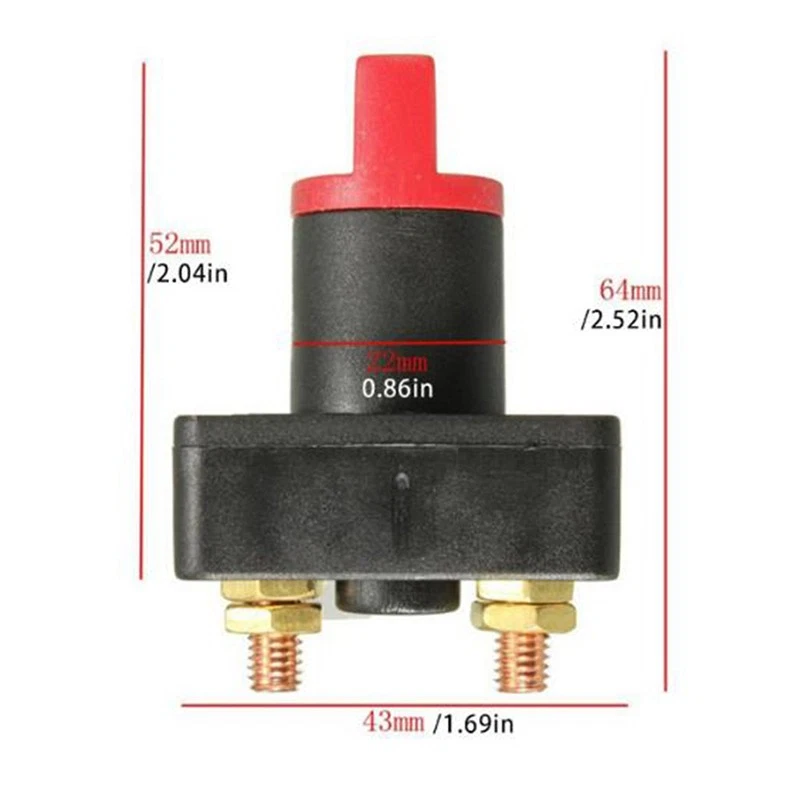 100A Battery Master Disconnect Rotary Cut Off Isolator Kill Switch Car  LWSJ _wo - Bild 3 von 4