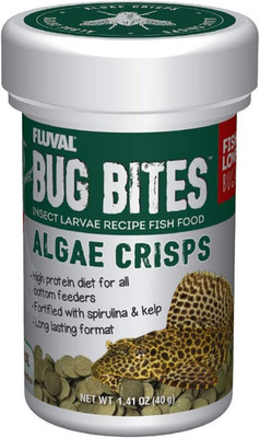 Bug Bites Algae Crisps for Bottom Feeders, Fish Food for Small to Medium Sized F