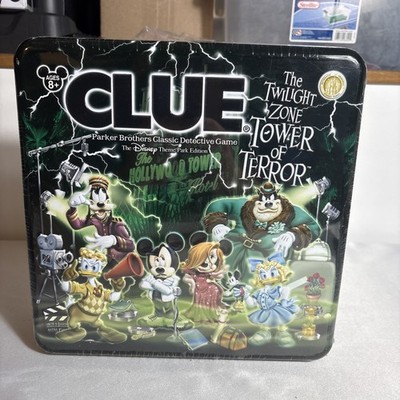 Clue The Twilight Zone Tower of Terror Detective Game Disney Theme Park Tin New