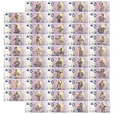 48pcsSet Football Stars Messi Ronaldo Mbapp&eacute; Neymar 0 Euro Souvenir Banknote