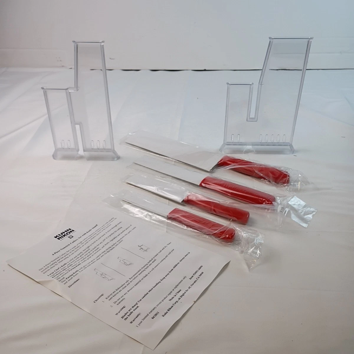 Kuhn Rikon Switzerland 4-Piece Nonstick Cutlery Set with Knife Stand Brand New
Opens in a new window