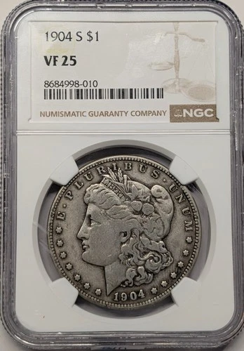 1904 S VF25 NGC Morgan Hard Date