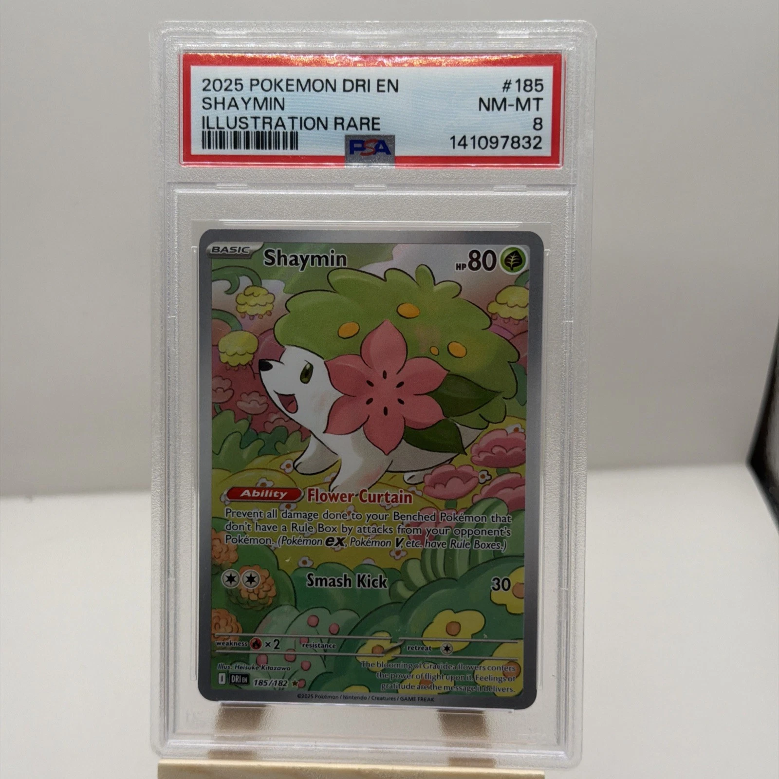 Pokemon TCG Shaymin Illustration Card 185/182 Destined Rivals PSA 8