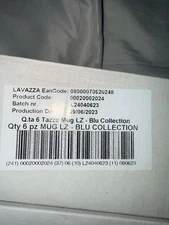Set of 6 Lavazza Blu Collection Espresso Mugs Porcelain Cups White Portugal New