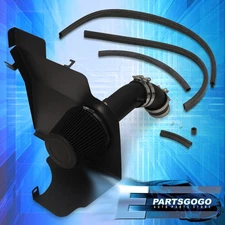 For 11-14 Ford Mustang V6 Base 3.7L Black Piping Cold Air Intake CAI Heat Shield