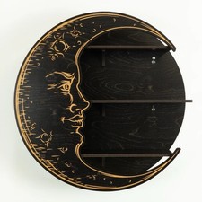 Crescent Moon Shelf for Crystals, Oils Witchy Celestial Boho Gothic Wall Decor