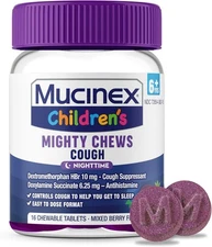 MUCINEX Children's Mighty Chews COUGH, 16 Nighttime Chews 04/2026