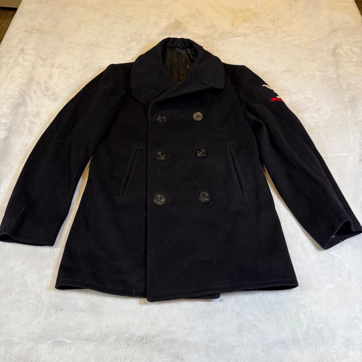 Vintage Navy Pea Coat In Vintage Outerwear Coats & Jackets For Men