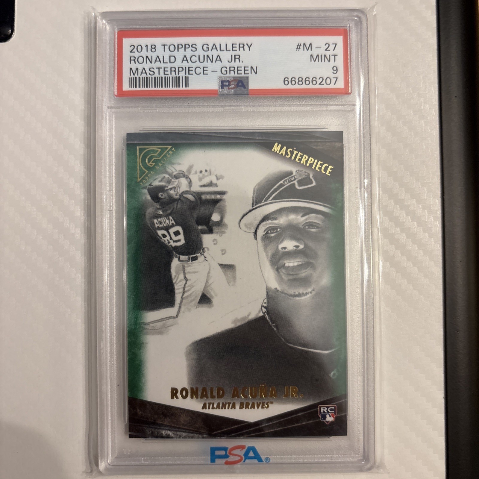 2018 Topps Gallery - Masterpiece Ronald Acuña Jr. #M-27 Green /250 (RC)