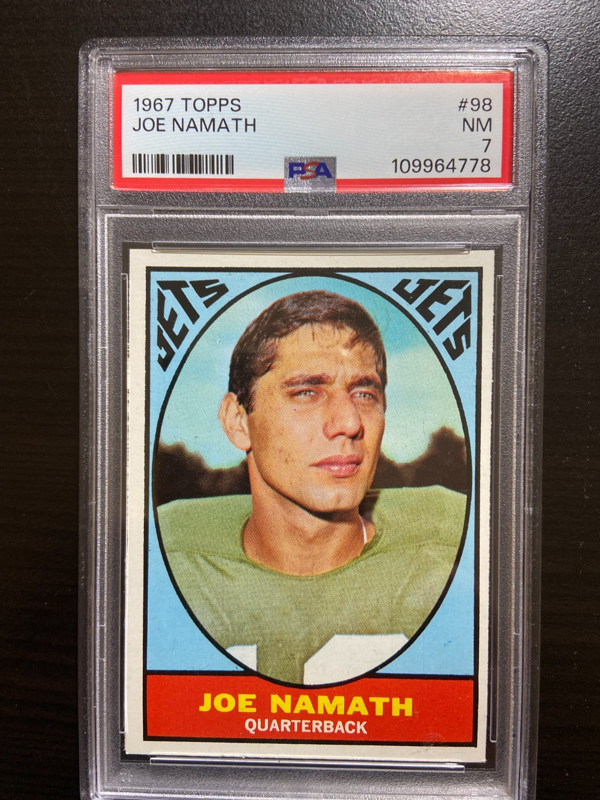 1967 Topps Joe Namath HOF #98 PSA 7 Near Mint