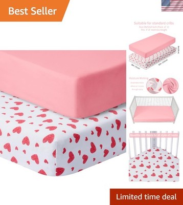 Durable 52x28x8 Microfiber Fitted Crib Sheets for Safe Baby Sleep - 2 Pack