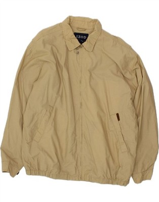 IZOD Mens Bomber Jacket UK 42 XL Beige CU74