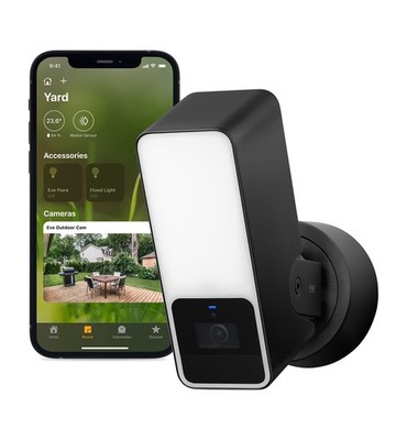 Eve - Outdoor Cam - Secure Floodlight Camera With Apple Homekit Sec... NEU