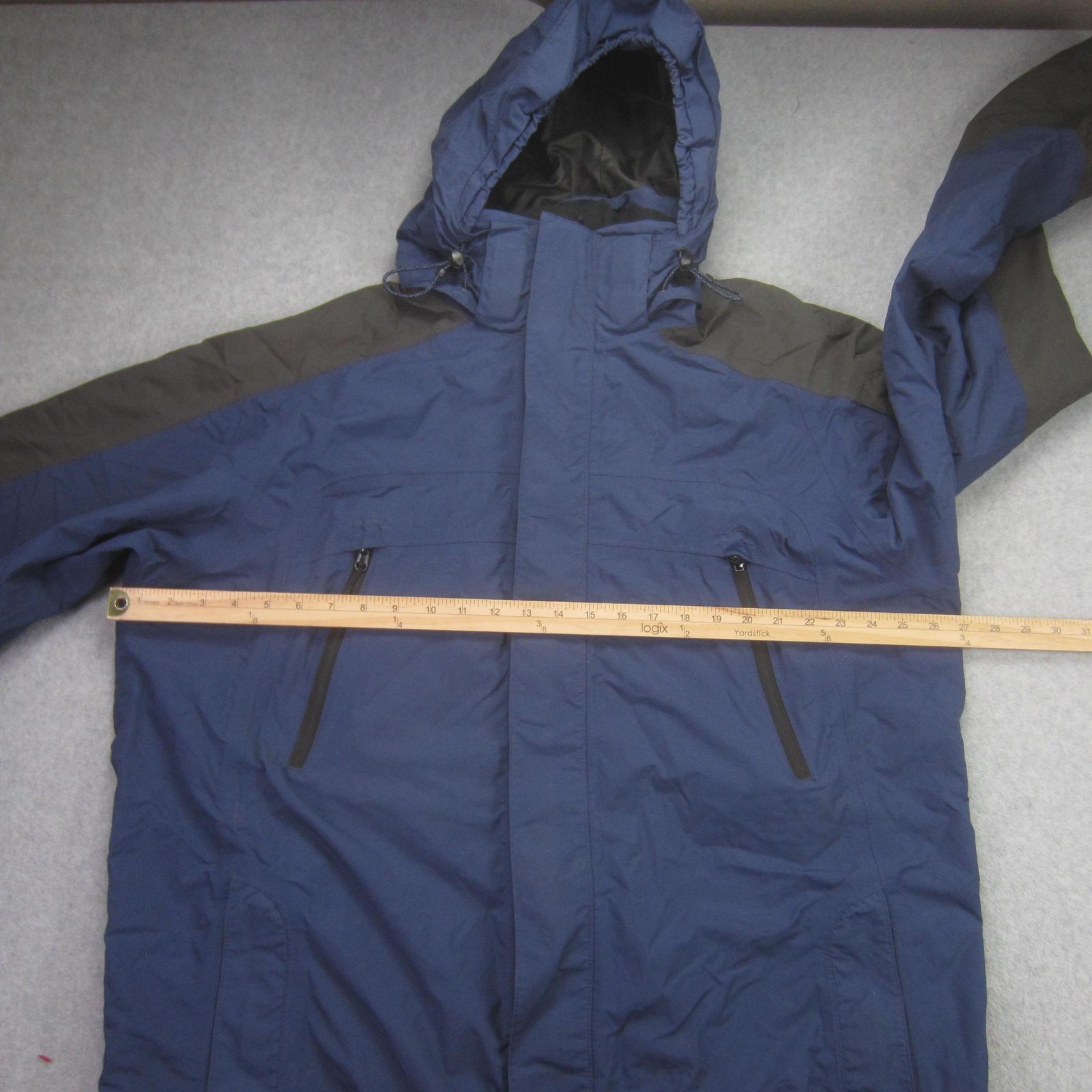 Cabelas Jacket Mens XL Tall Blue Dry-Plus Waterproof Hooded Spectrum Shell