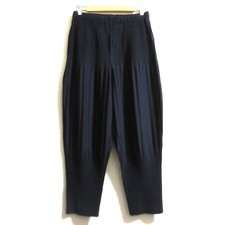 PLEATS PLEASE HOMME PLISSE BASICS Pleated Pants, Size 1, Navy mens USED