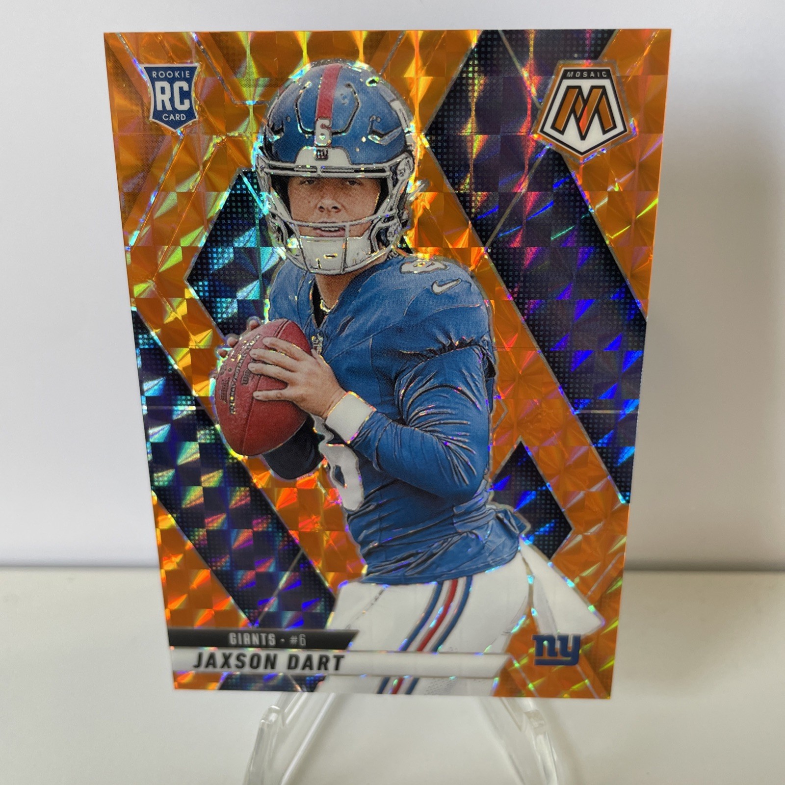 Jaxson Dart 2025 Panini Mosaic RC #362 Orange Prizm SP 175/199 NY Giants