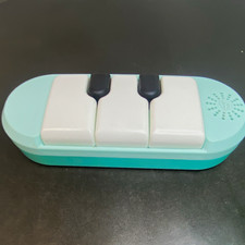 Fisher-Price Musical Toy Piano Keyboard Blue/White Music Theme HNR23