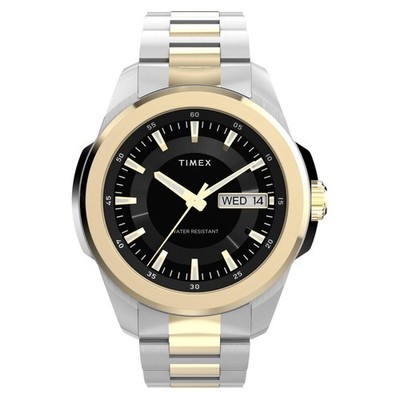 Timex TW2Y35300 Essex Day and Date 45 mm Edelstahlarmbanduhr   Herrenuhr