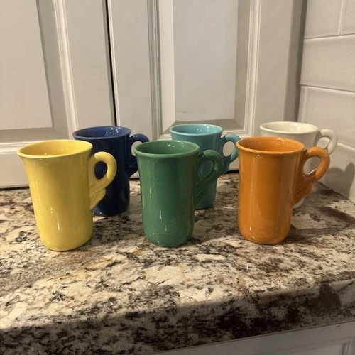 Vintage 1950's Sierra Vista California Pottery Set Of 6 Coffee Mugs Glasses